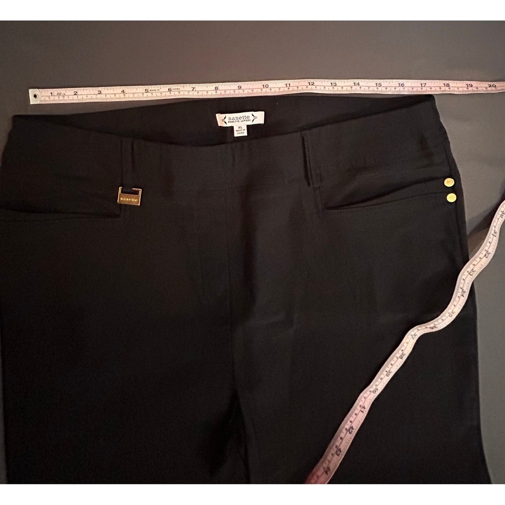 Nanette Lepore Black Gold Hardware Dress Pants XL Stretch‎ Trousers EUC - Picture 5 of 7